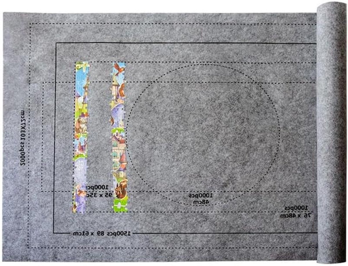 Grote Puzzelmat - Puzzel Opbergmat - Puzzel Opslag - Draagbaar Ontwerp - Tot 1500 Stukjes - Grijs