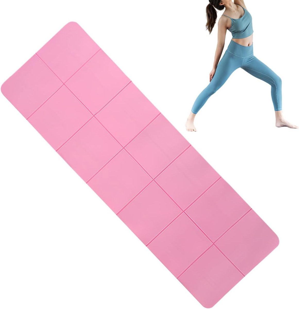Opvouwbare Fitnessmat - Dikke Yogamat - Thuis Sporten - Anti-Slip Ontwerp - 72 x 24 Inch - Enkele Kleur