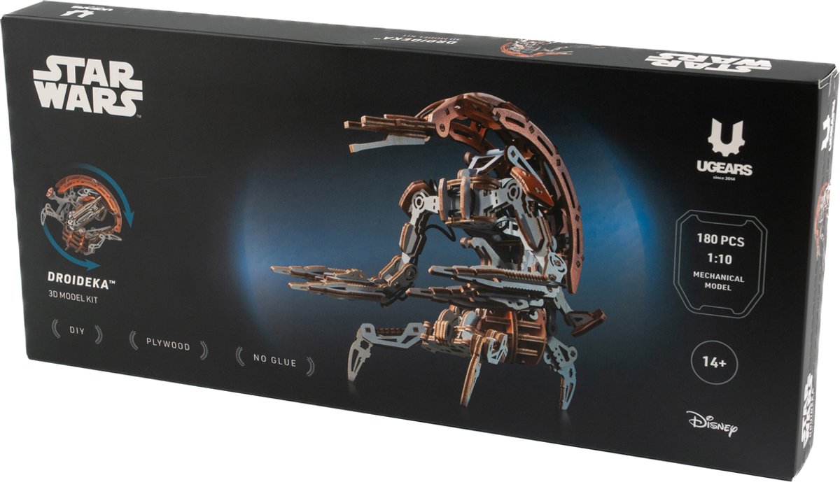 UGEARS 3D Modelbouw - Droideka™ - Star Wars - Mechanisch Bouwpakket Hout - Educatief Speelgoed — afbeelding 15