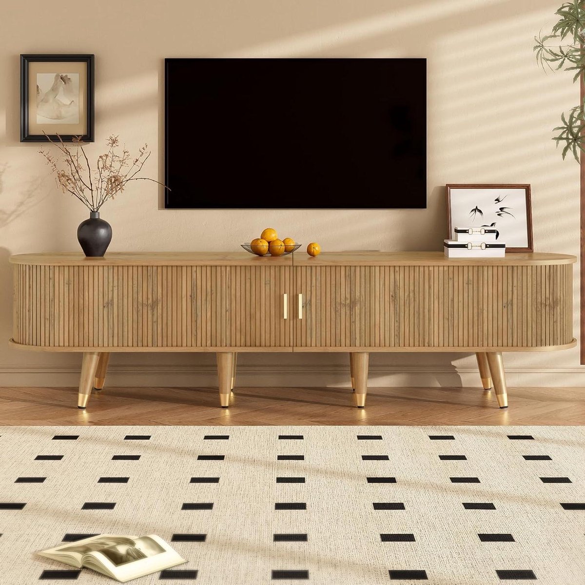 Tv-lowboard - Tv-kast - Woonkamer - Schuifdeur - 175 cm - Houtkleur