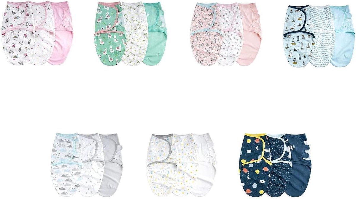 Baby inbakerdoeken - Wikkeldoeken baby Slaapzak baby - Baby comfort - Imiteert moeders schoot - M 70x58cm - Veelkleurig