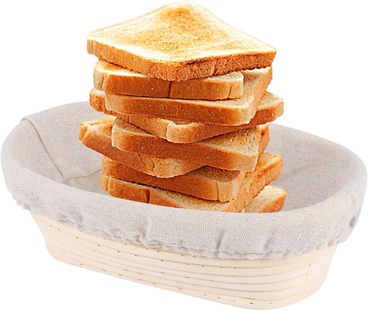 Ovale Brood Fermenteermand van Rotan met Linnen Doek voor Zuurdeeg Bakken