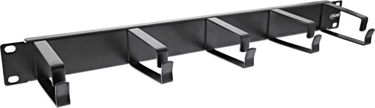InLine® 19 kabelmanagementpaneel, 5 grote beugels, RAL9005, zwart