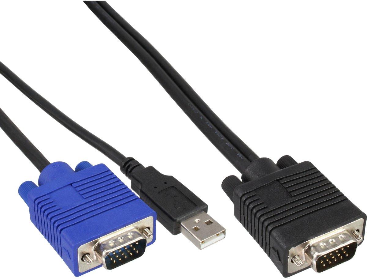 InLine® KVM-kabelset, USB, voor 19 KVM-switch, lengte 1,8m