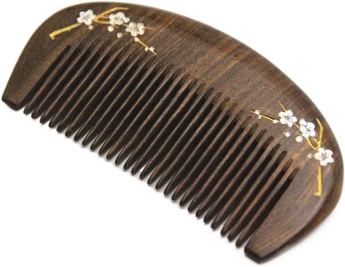 Houten Kam Set - Haarkam Massage - Haar Styling - Afgeronde Tanden - 10.8x5.7 cm - Natuurlijk
