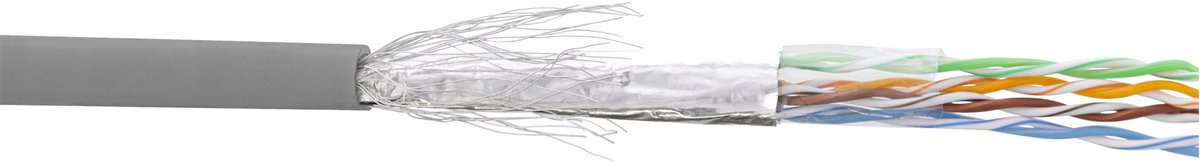 InLine® Patchkabel Cat.5e, S-FTP, AWG26, CCA, PVC, 100m, grijs
