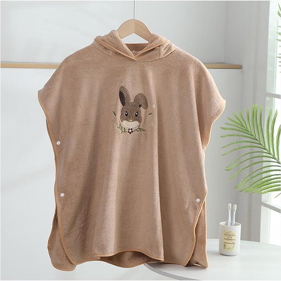 Badponcho voor Baby en Peuter (0-3 jaar) - Capuchon Handdoek met Dierenprint - Zacht & Zeer Absorberend — afbeelding 4