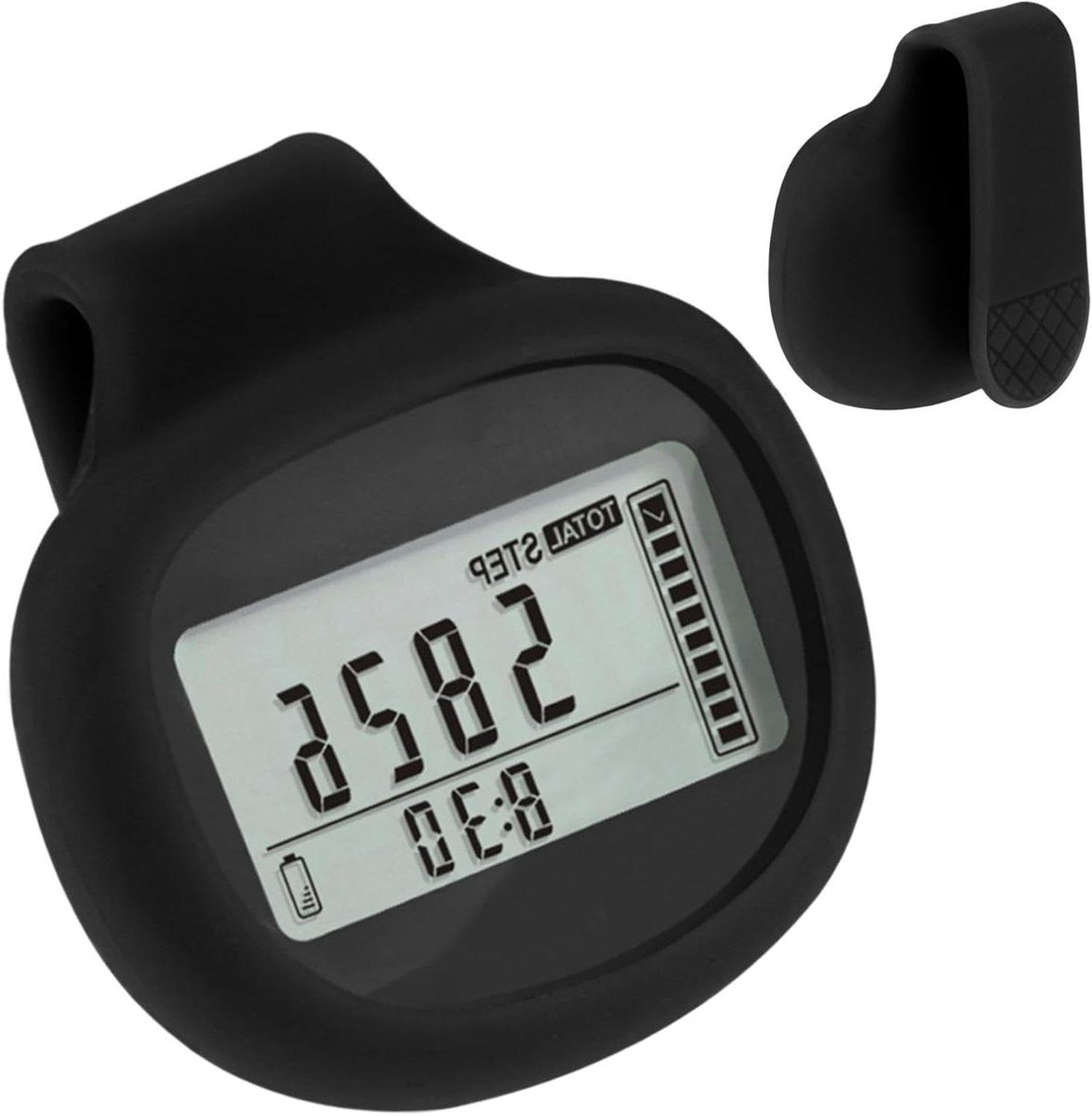 Stappenteller Clip - Fitness Tracker - Activiteit Meten - Groot Digitaal LCD - 7 Dagen Geheugen - Zwart