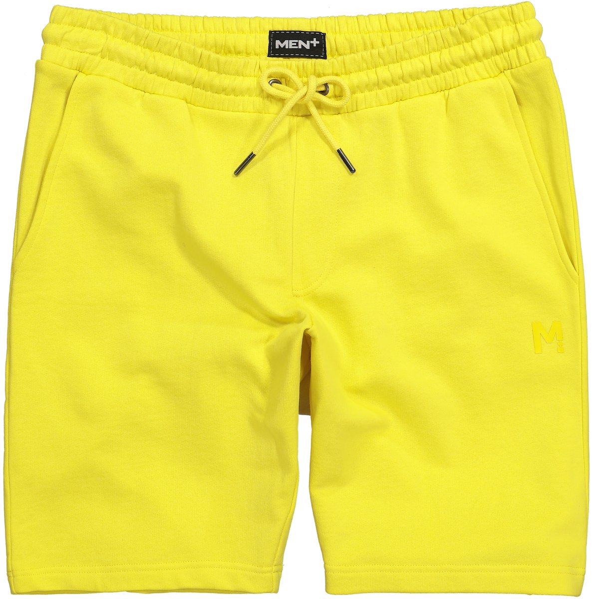 Men Plus - Heren - Sweatbermuda basic elastische tailleband - Citroengeel - Maat L