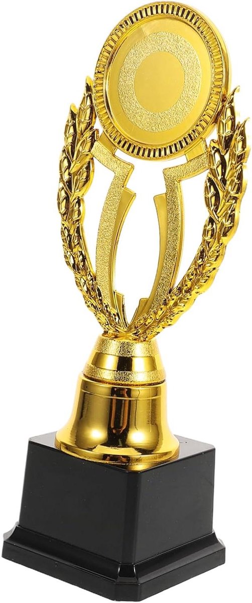 Trofee Beker - Prijs Plastic - Evenementen Vieren - Lichtgewicht Ontwerp - 24 cm - Goudkleurig
