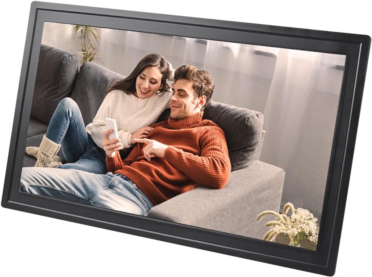 Digitale Fotolijst - Elektronisch Frame - Foto's Delen - Touchscreen Display - 156 Inch - Zwart