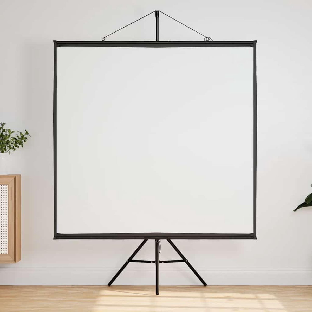 Projectiescherm Statief - Draagbaar Scherm - Thuisbioscoop Presentaties - Gelijkmatige Lichtverdeling - 72 Inch 1:1 - Mat Wit