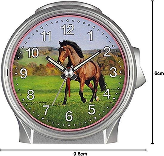 Geruisloze Kinderwekker met Licht en Herhaalfunctie om de Tijd te Leren (Kindvriendelijk Paardenmotief) — afbeelding 3