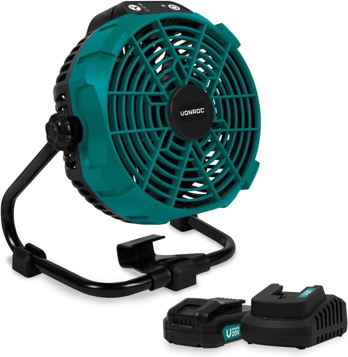 Accu Ventilator - Draagbare Fan - Comfort Verhogend - Hybride Stroomvoorziening - Compact Ontwerp - Zwart