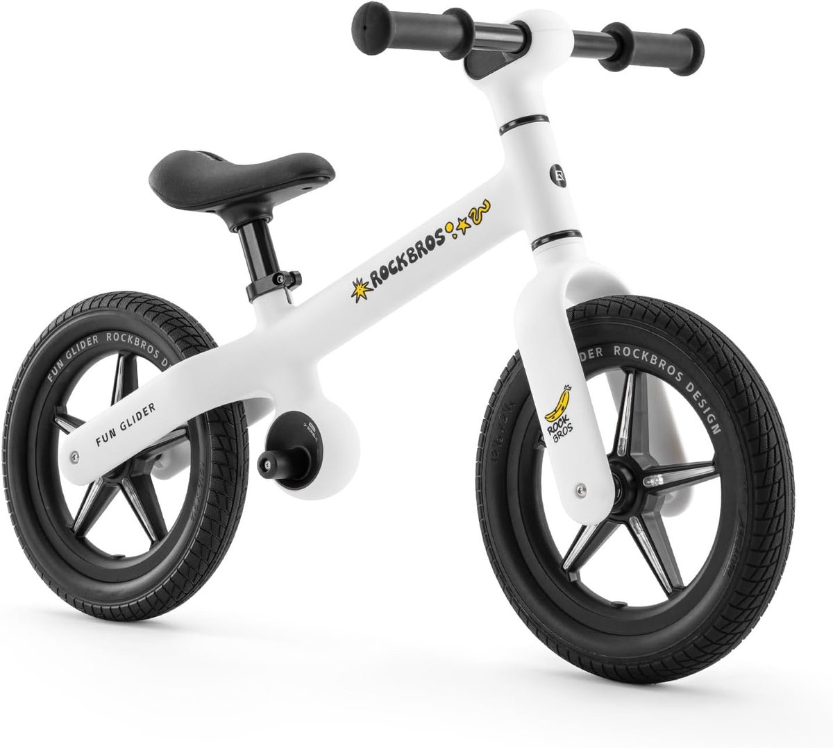Kinder loopfiets - Balansfiets peuter - Eerste fietservaring - Ultralicht PP frame - 12 inch wielen - Geel