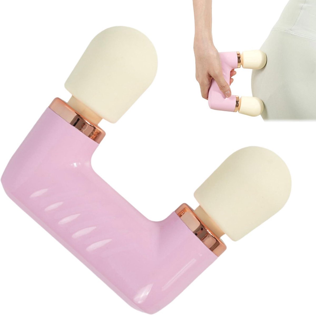 Mini Massageapparaat - Spierverlichter - Gerichte Spierontspanning - Dubbele Massagekop - 18 x 152 cm - Crèmegeel