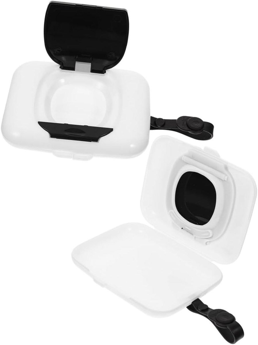 Draagbare Wipes Dispenser - Herbruikbare Doekjes Houder - Reizen en Buiten - Veilig Duurzaam Materiaal - 2 Stuks - Zoals Getoond