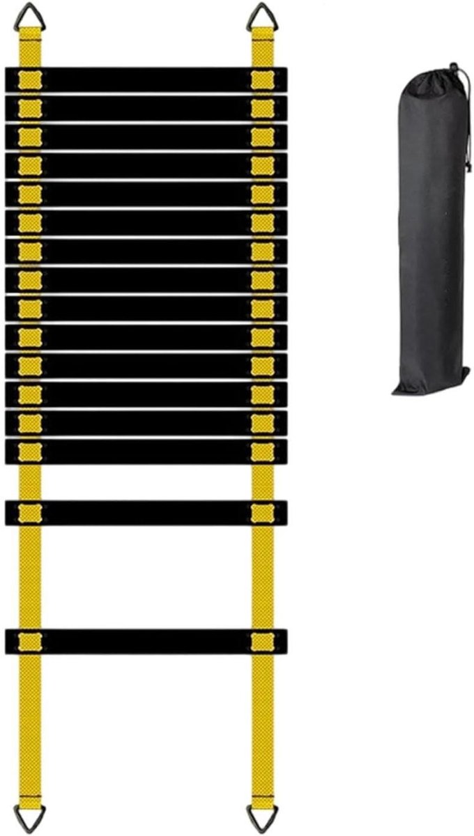 Sport Trainingsladder - Coördinatieladder Fitness - Verbeteren Voetwerk Snelheid - Duurzaam PP Nylon - 8 meter - Geel