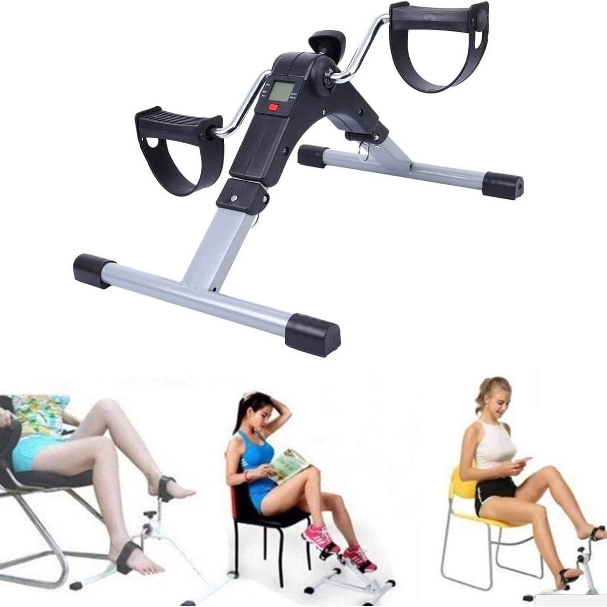 Oefenfiets Mini - Hometrainer Benen - Thuis Fitness - Opvouwbaar Ontwerp - 2.4 kg - Zwart