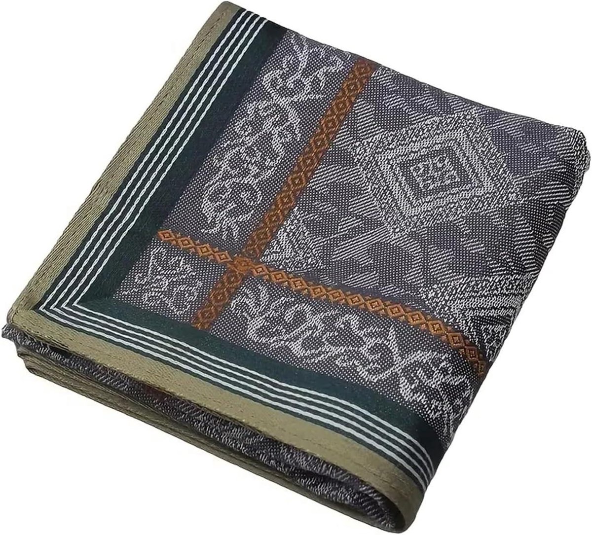 Herensjaaltjes Jacquard - Zakdoeken Katoen - Persoonlijke Hygiëne - Zacht Dik Geweven - 100 Gram - Militaire Groen