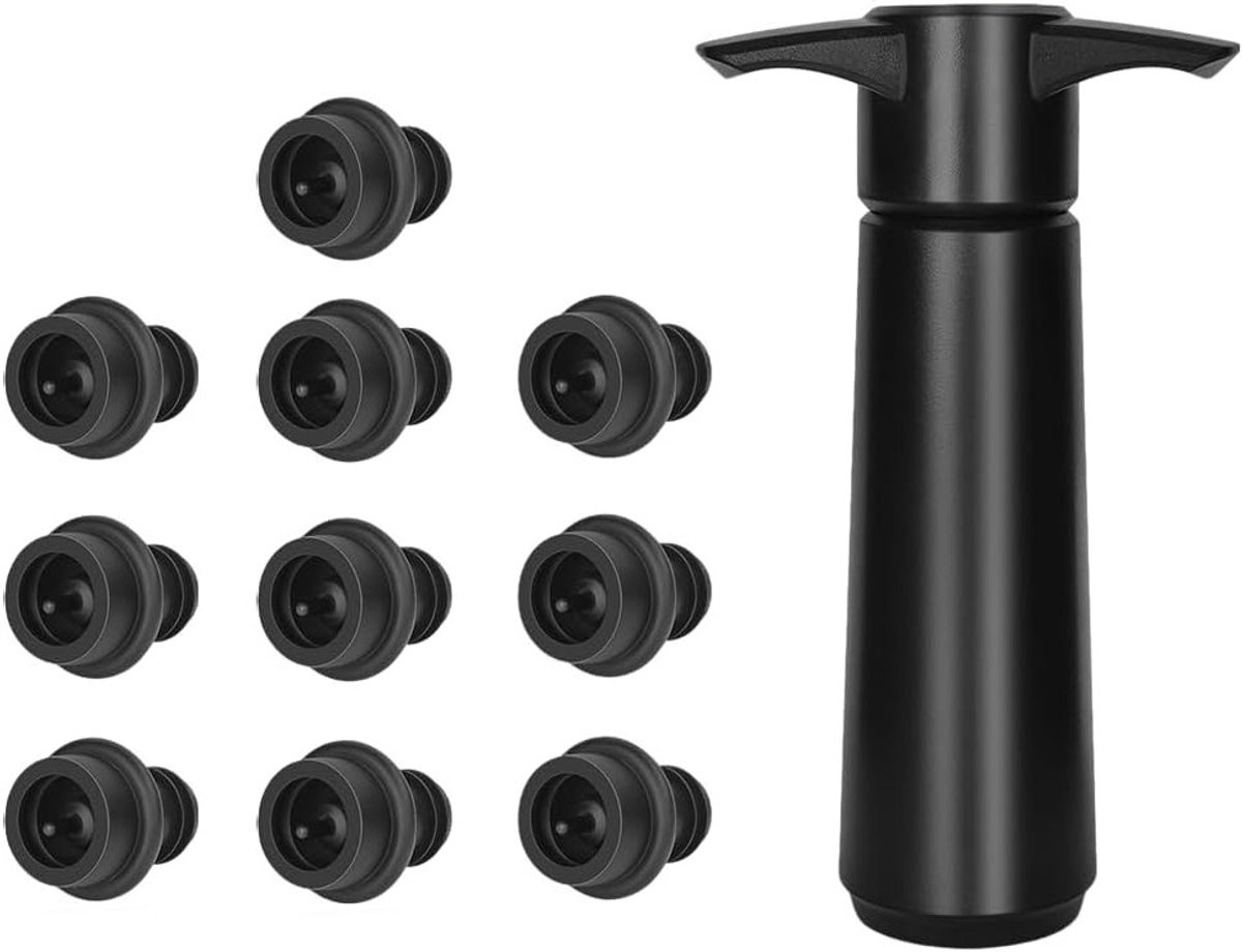 Wijnvacuümpomp set met 10 vacuümstoppen voor optimale wijnbewaring en versheid