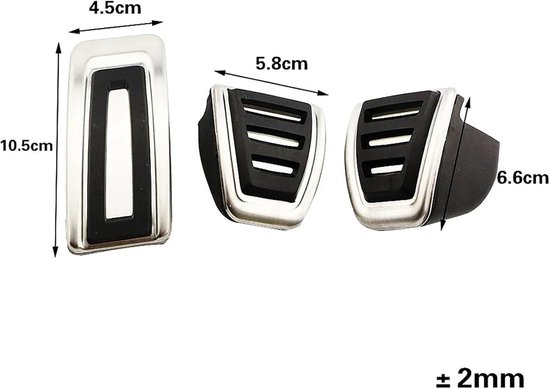 Pedaalhoezen Set - Auto Voetpedalen - Verbeter Rijcomfort - Antislip Rubber - 3 Stuks - Metaal — afbeelding 3