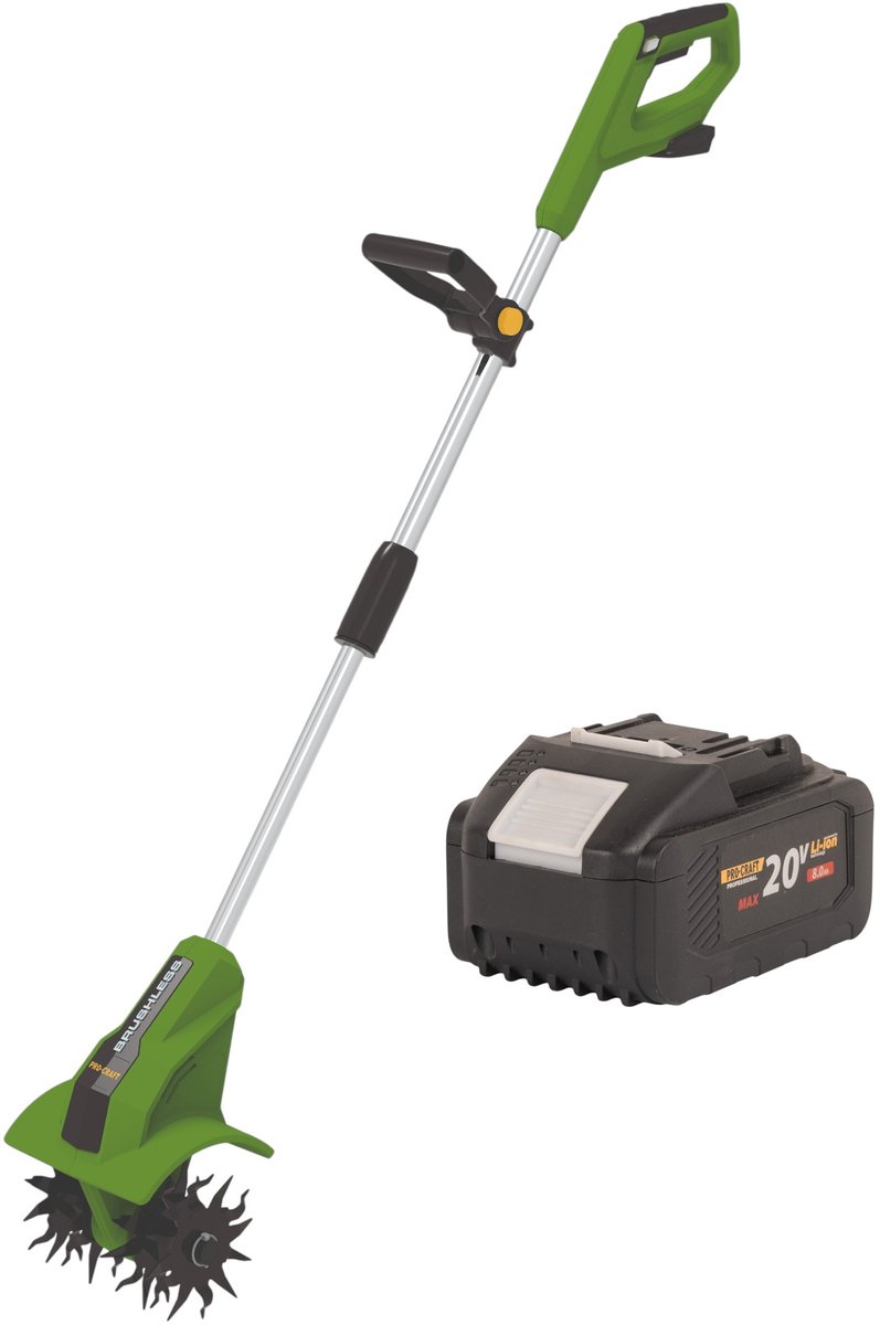 Procraft CT20bb accu-cultivator 20 V 224 mm borstelloos + 1x accu 8,0 Ah - zonder oplader
