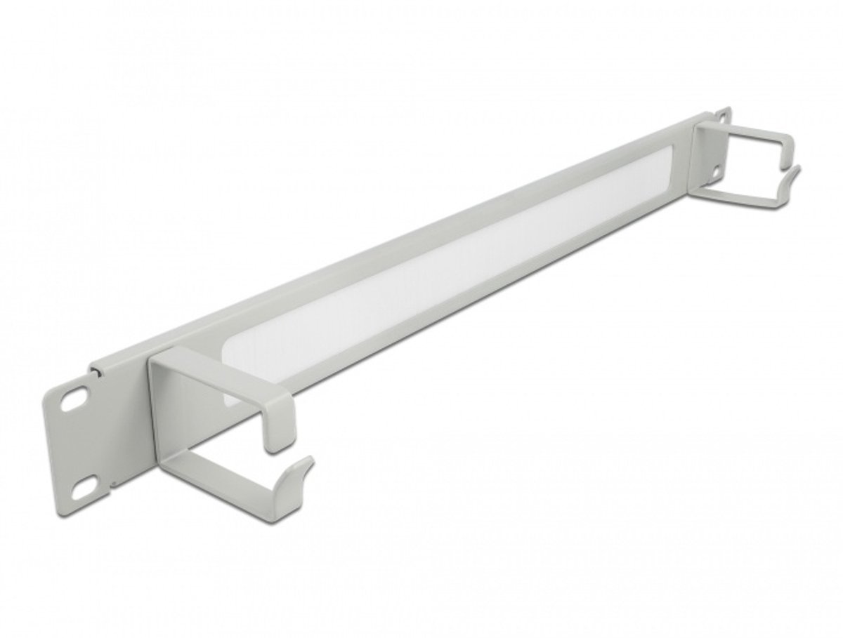 19 ″ kabelbeheersborstelstrook met 2 haken 1U grijs