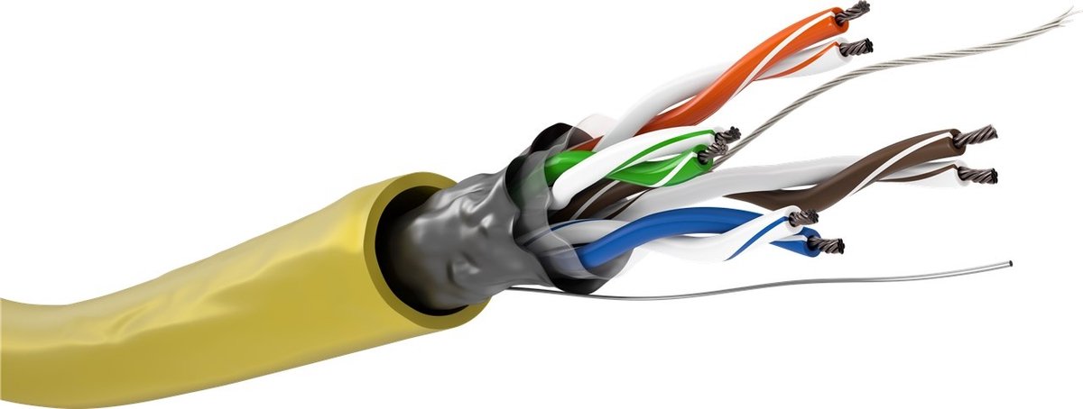 DSIT 111114 - Netwerkkabel - Zonder connector - 100 m - Geel