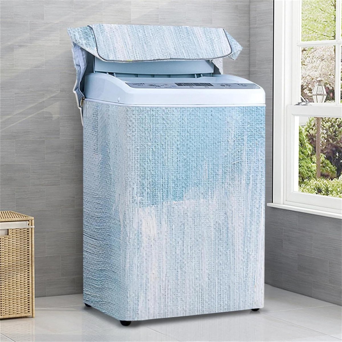 Wasmachinehoes Droger Protector Apparaat Beschermen Handige Rits XXL 95-10kg Olie op canvas
