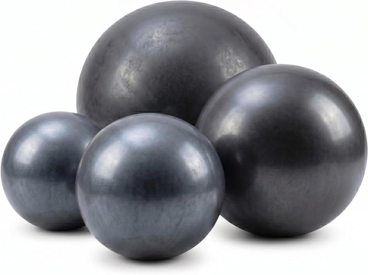 Decoratieve tuinbollen - Steengoed bollen - Tuin decoreren - Vorstbestendig geglazuurd - Set van 4 - Antraciet