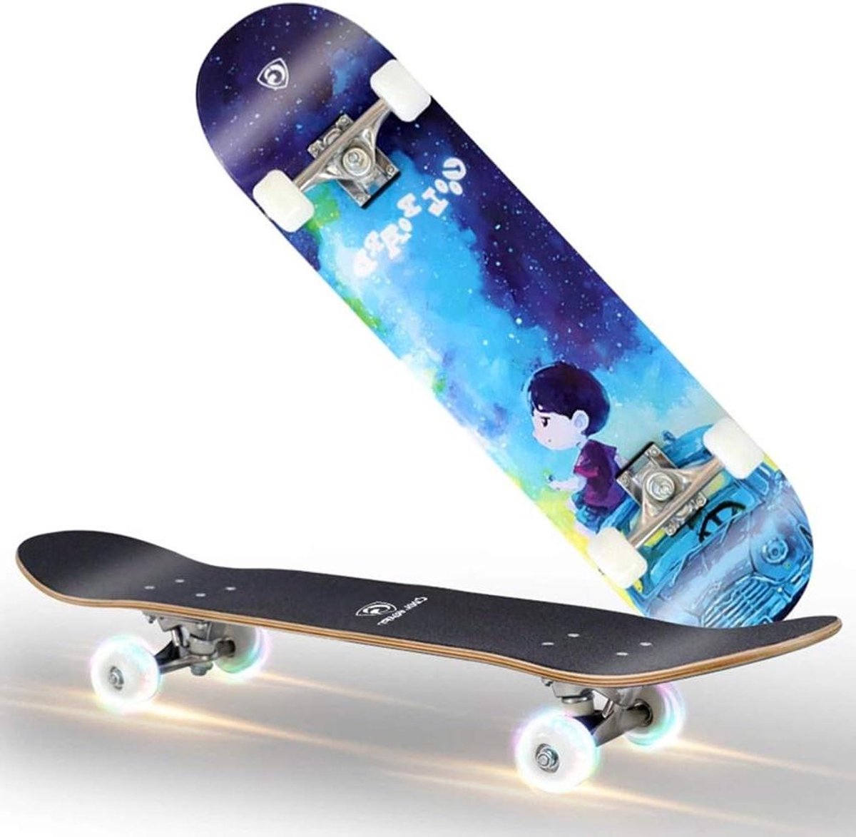 Compleet Skateboard Stuntboard Vierwieler Balans Ontwikkelen Hoge Precisie Lagers 31 inch Dek Natuurlijk Esdoorn