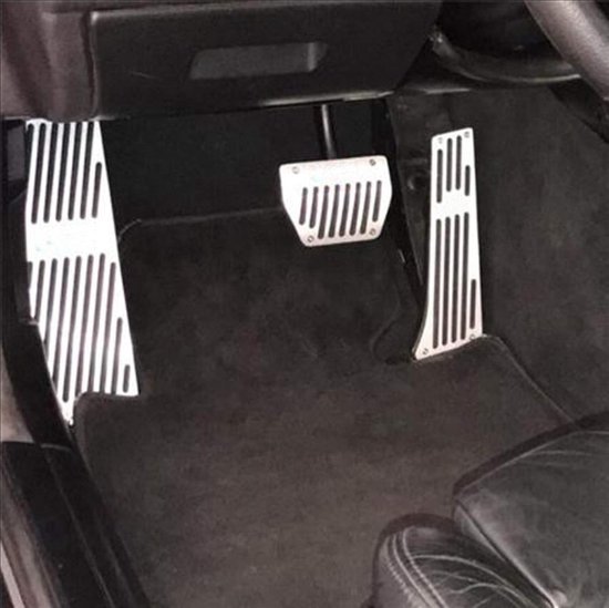 Voetsteun Pedaal Set - Auto Pedaal Covers - Verbeter Rijervaring - Anti-slip Oppervlak - 4 Stuks - Zilver Zwart — afbeelding 3