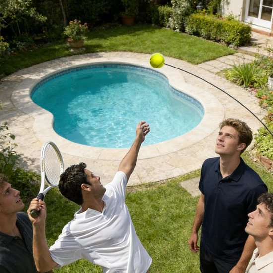 Tennistrainer met Rebounder - Trainingsapparaat Tennis - Slagvaardigheid Verbeteren - Verstelbaar Reactievermogen - Compact Ontwerp - Niet gespecificeerd — afbeelding 5
