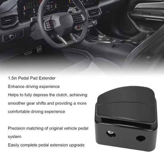 Pedaal Verlengstuk - Koppelingsverlenger Auto - Comfortabeler Rijden - 1.5 Inch Verlenging - 3.81 cm - Zwart — afbeelding 5