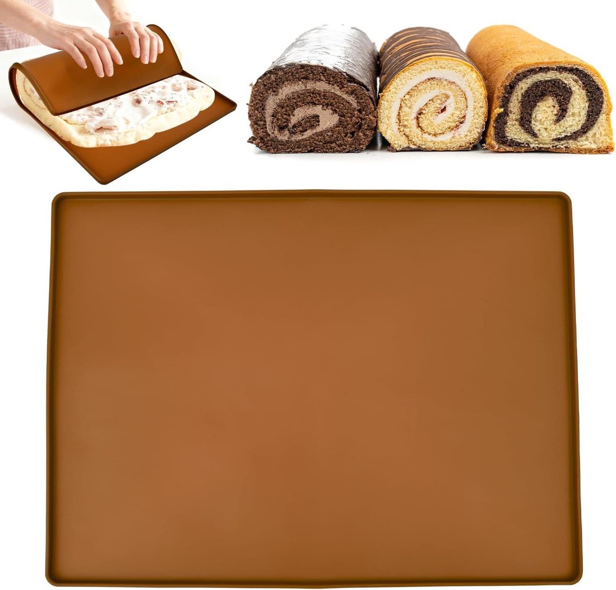 Siliconen Bakmat - Anti-aanbak Plaat - Bakken en Koken - Voedselkwaliteit Siliconen - 30x40 cm - Bruin