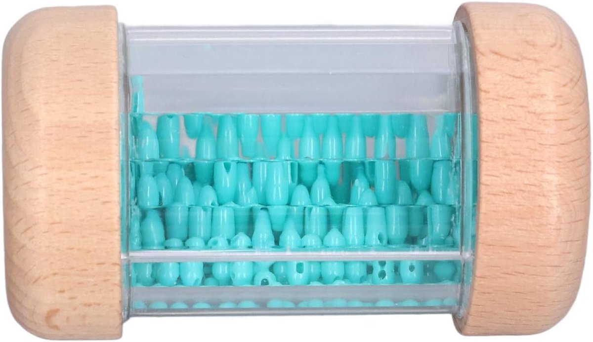 Baby Regenmaker - Muziek Speelgoed - Sensorische Ontwikkeling - Rustgevend Geluid - 9.5 cm Hoog - Houtkleurig
