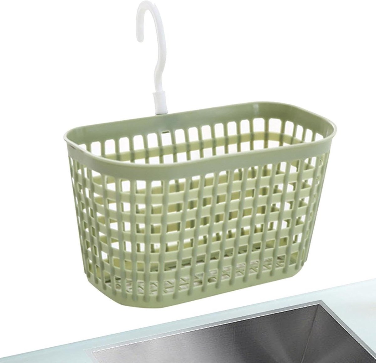 Hangmand Organizer - Mesh mand - Ruimte Besparen - 360 graden haak - 18 cm breed - Groen