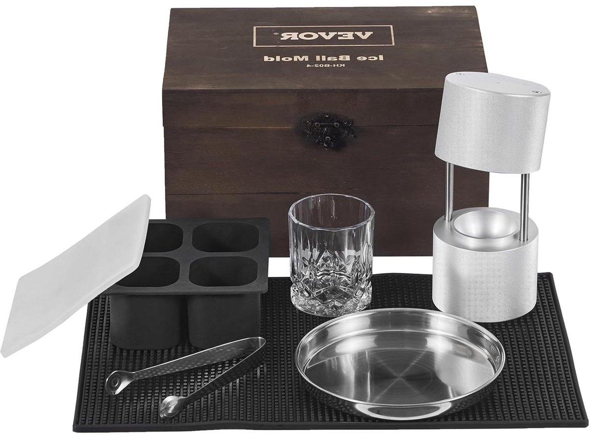 IJsbol Maker - IJsbal Pers - Drankjes Koelen - Grote IJsvorm - 60 mm - Zilver