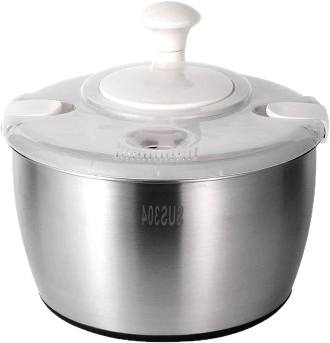 Salade Droger - Groente Fruit - Snel Drogen - Eenhandige Pomp - 6.3 Qt Kom - Wit
