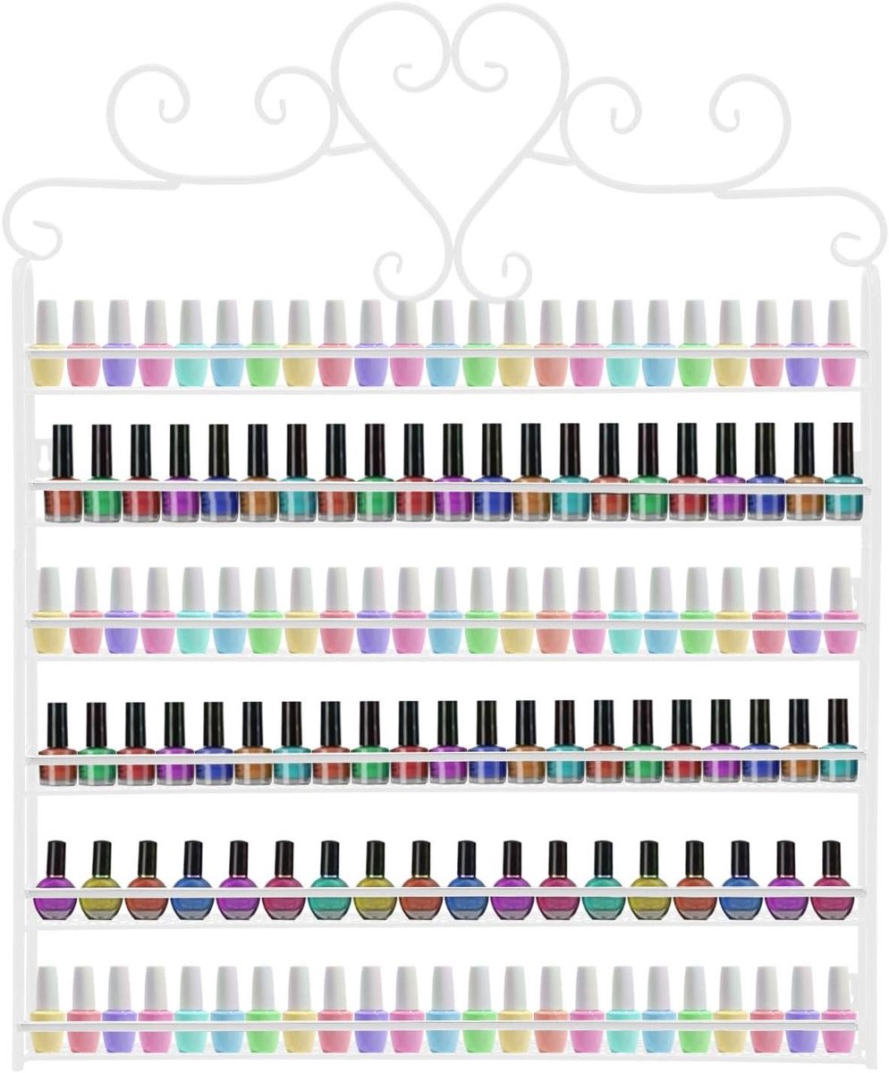 Nagellakstandaard - Cosmetica Organizer - Opbergen van make-up - Zes etages - 74 cm hoog - Wit
