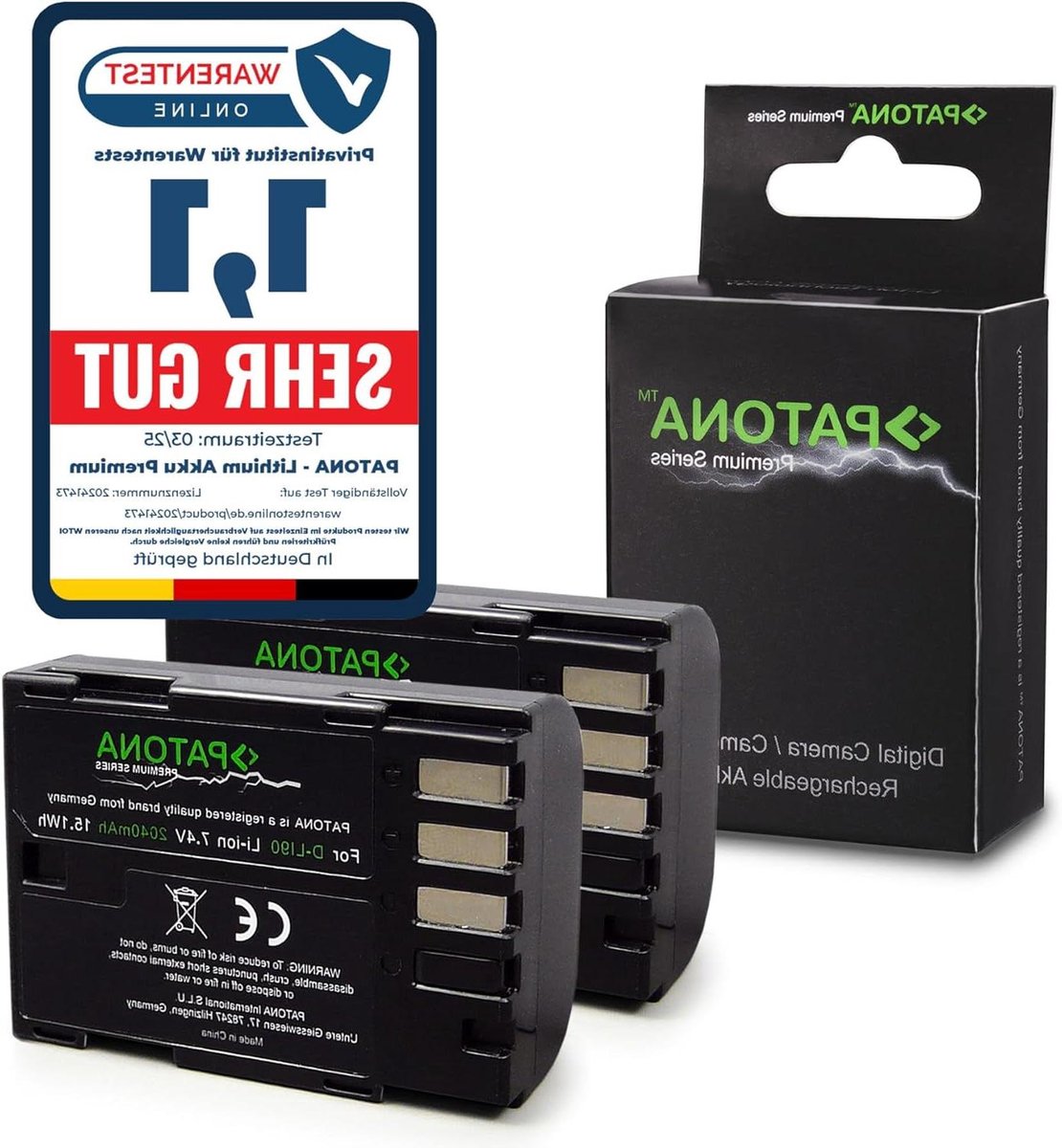 Camera Accu - Reserve Batterij - Fotograferen - Geen Geheugeneffect - 2040mAh - Zwart