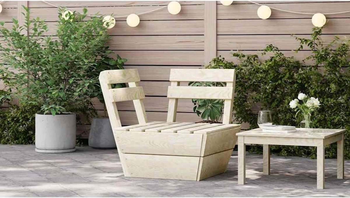 Modulaire Hoekbank - Houten Buitenbank - Tuin Comfort - Geïmpregneerd Sparrenhout - 60 x 60 cm - Bruin