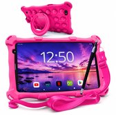 AngelTech Kindertablet PRO MAX - Android 15 - 4+3GB RAM - 64+64 GB - Snelle 8 Inch Kindertablet - Vanaf 3 Jaar - Perfect Voor School - Ouderlijk Toezicht - Ook Voor Volwassenen - 360° Fidgy Beschermhoes - Roze