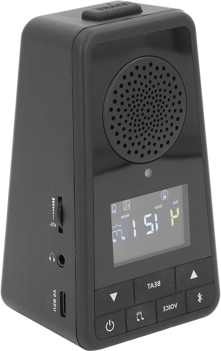 Digitale Metronoom - Ritme Trainer - Muziek Oefenen - Met Bluetooth Speaker - 10 Meter Bereik - Zwart