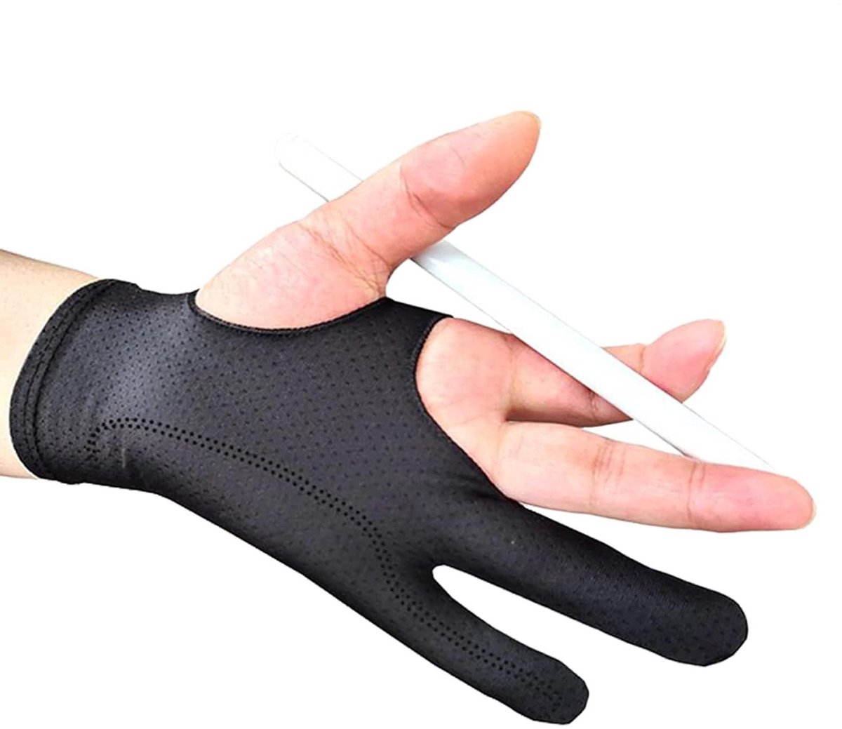 Tekenhandschoen paar - Grafisch tablet handschoen - Digitaal tekenen - Ademend mesh materiaal - 2 stuks - Zwart