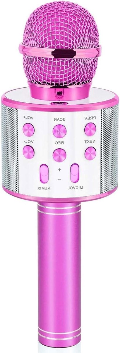 Karaoke Microfoon - Zing Microfoon - Muziek Maken - 4 Magische Geluiden - 10.5 Ounce - Roze