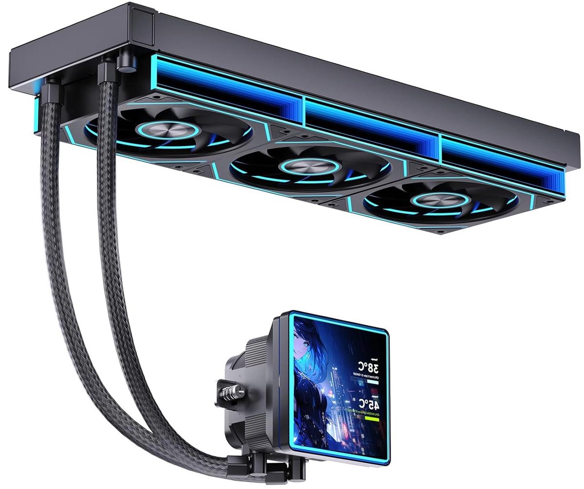 Waterkoeling Systeem - PC Koeler - Computer Koelen - 4-inch LCD Scherm - 360 mm - Zwart
