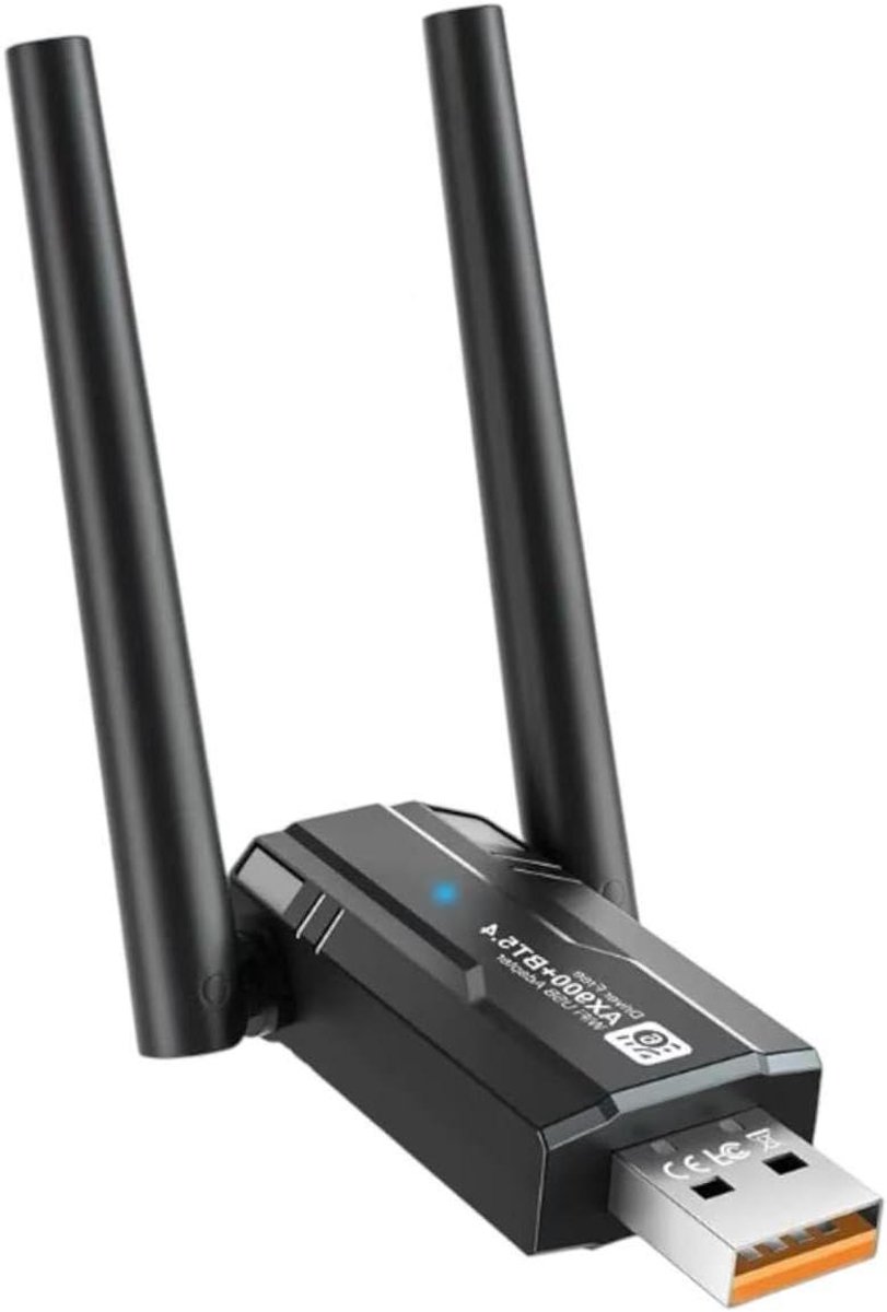 Draadloze WiFi Adapter - Netwerkkaart Bluetooth - Snelle Internetverbinding - Dual Band Antennes - 900 Mbps - Zwart
