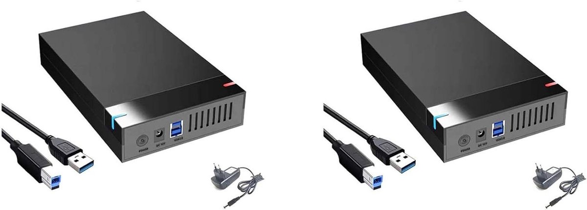 Externe Harde Schijf Behuizing - HDD Box - Gegevens Opslag - Gereedschapsloze Installatie - 2 Stuks - Zwart
